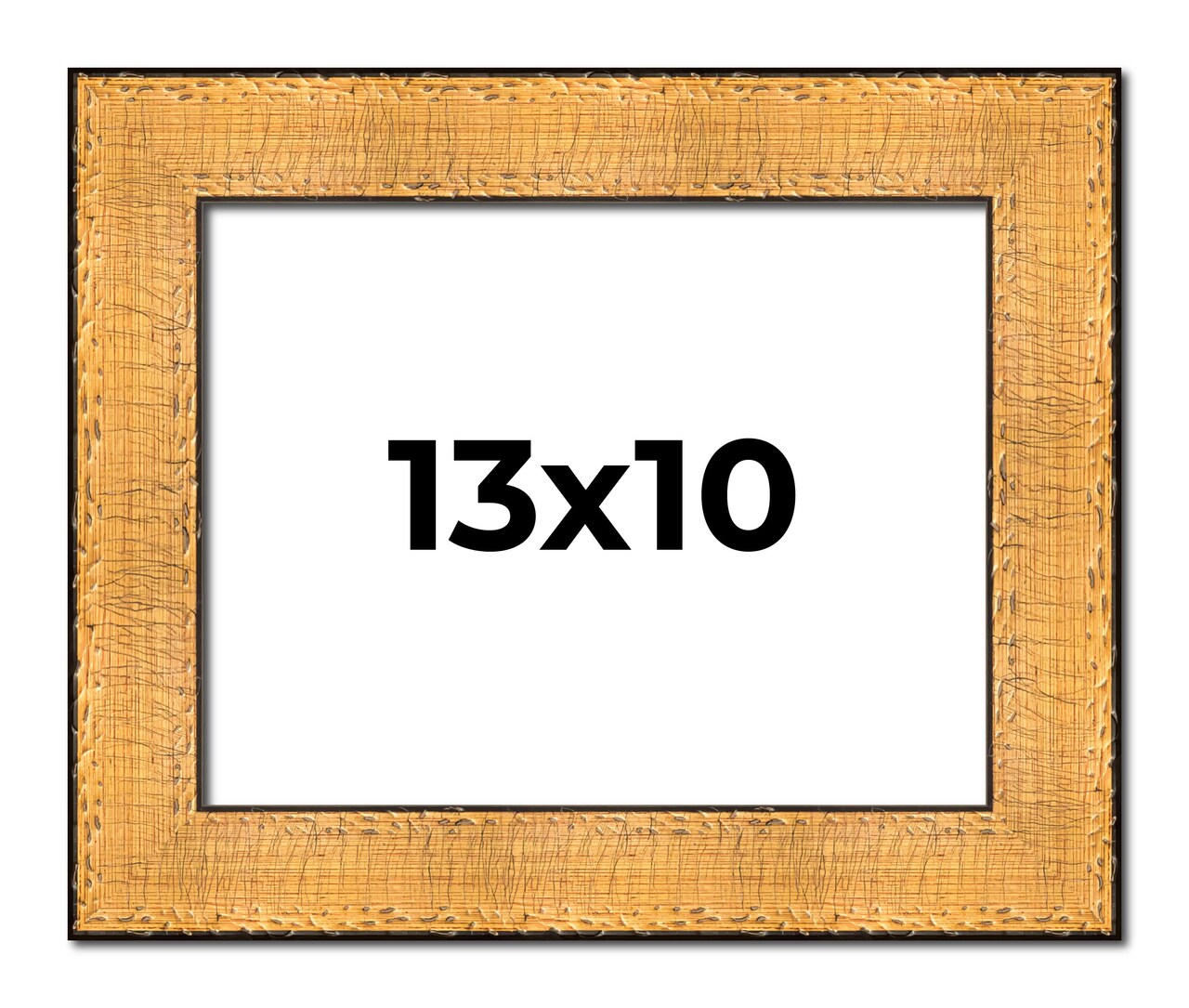 Photo Size Embellished Gold Picture Frame - UV Acrylic, Foam Board Backing, Hanging Hardware